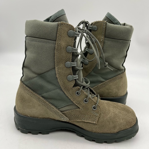 Military Boots Steel Toe UFCW Vibram Mondo Sage Green Suede Size 5 - Picture 4 of 7